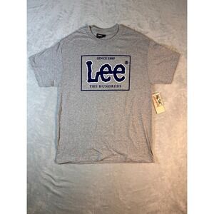 The Hundreds‎ x Lee T-Shirt Mens L Logo Box Tee Collab Heathered Gray Streetwear